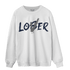 White Navy 3s Sweatshirt Match Loser Lover - NastyJamz