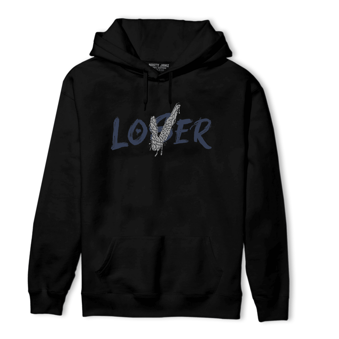 White Navy 3s Hoodie Match Loser Lover - NastyJamz