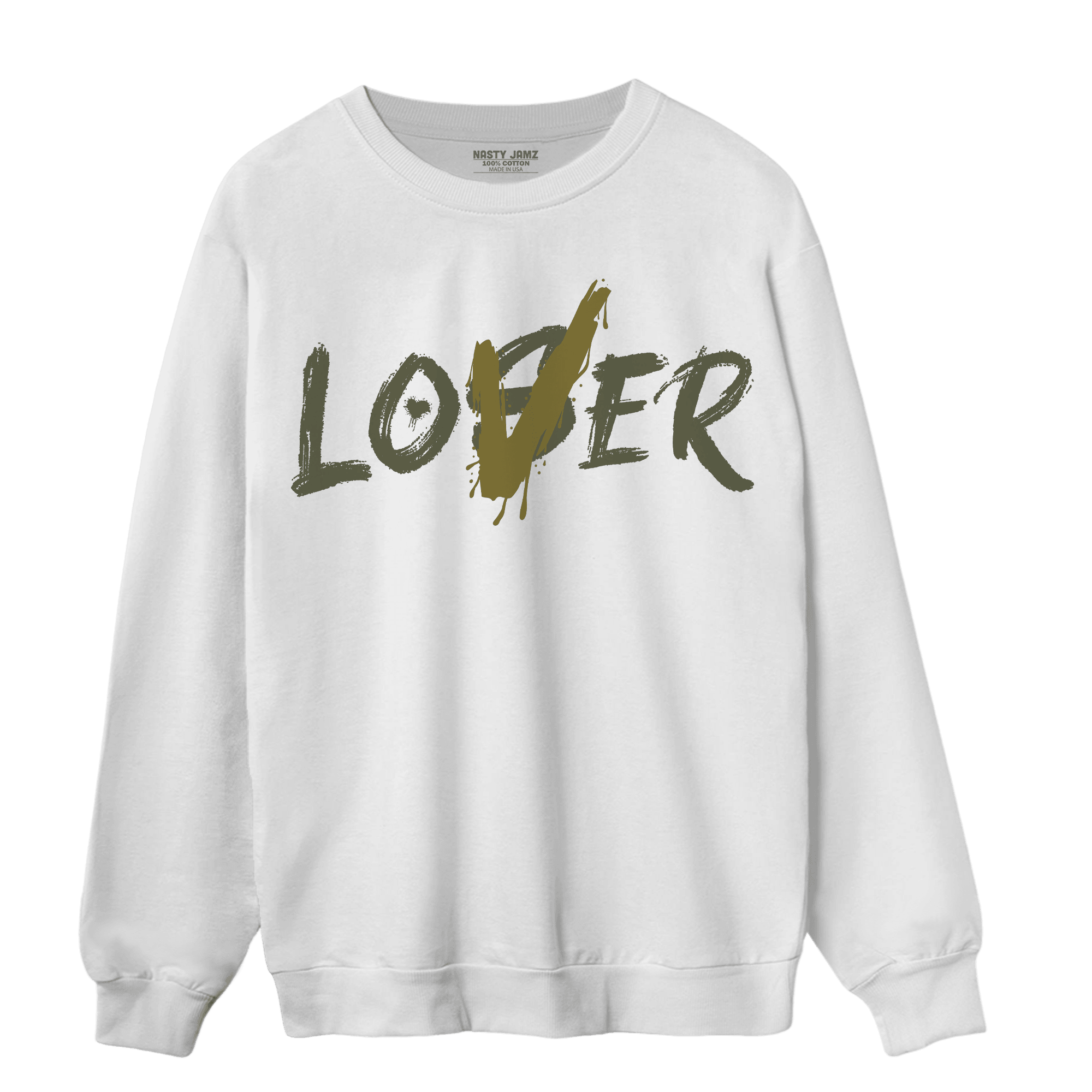 SE Craft Medium Olive 4s Sweatshirt Match Loser Lover - NastyJamz