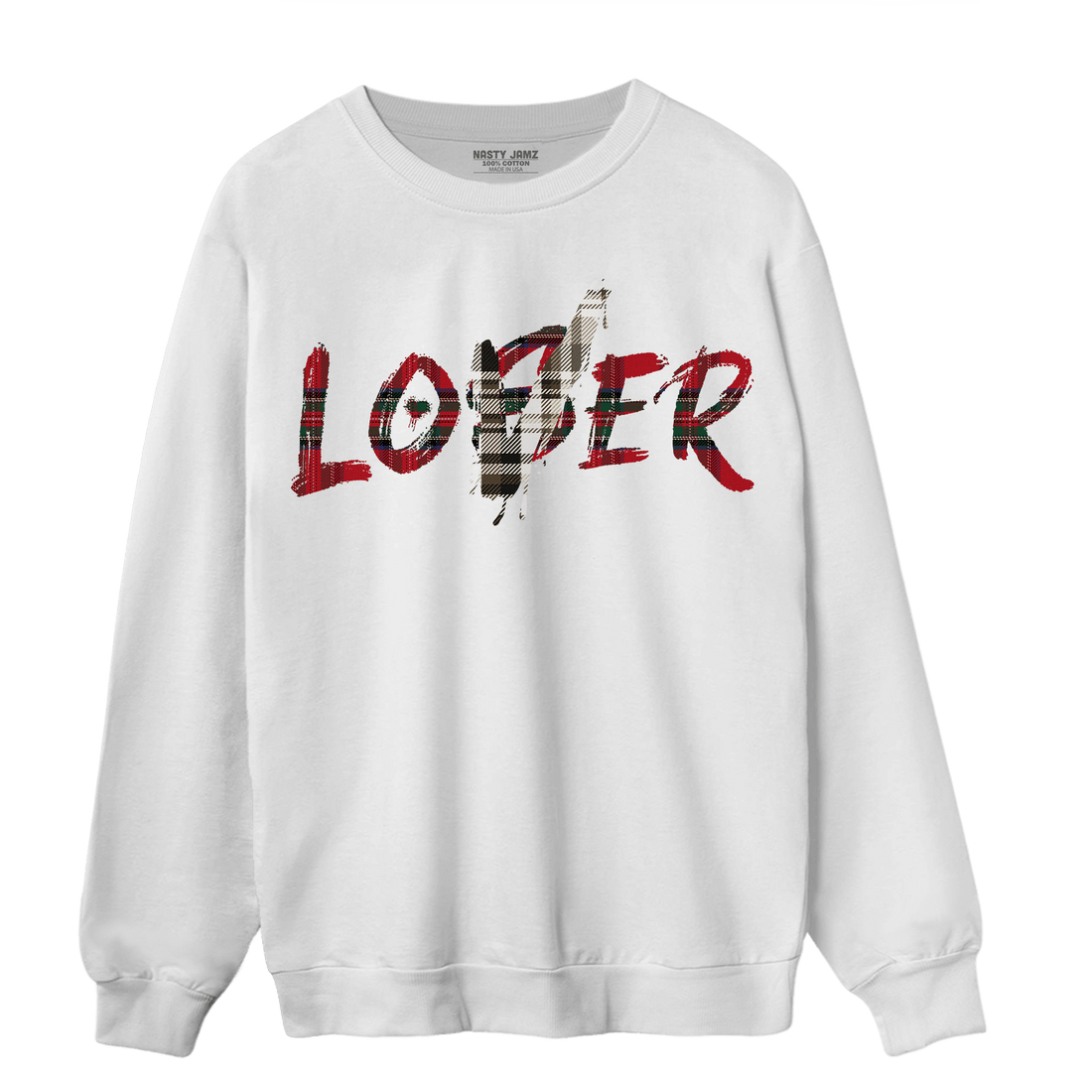 Plaid 5s Sweatshirt Match Loser Lover - NastyJamz