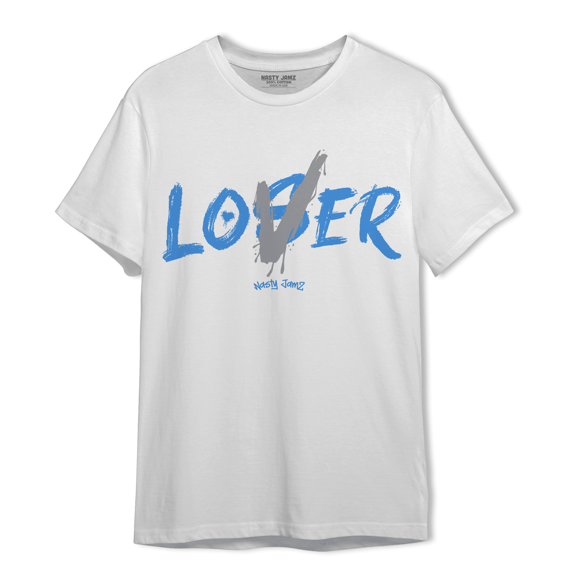 University Blue 5s T Shirt Match Loser Lover - NastyJamz