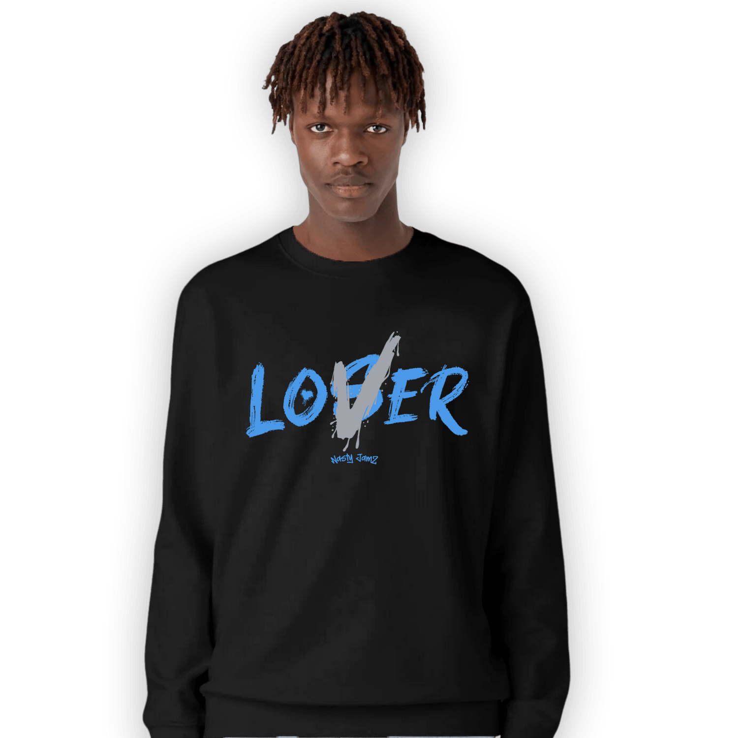 University Blue 5s Sweatshirt Match Loser Lover - NastyJamz