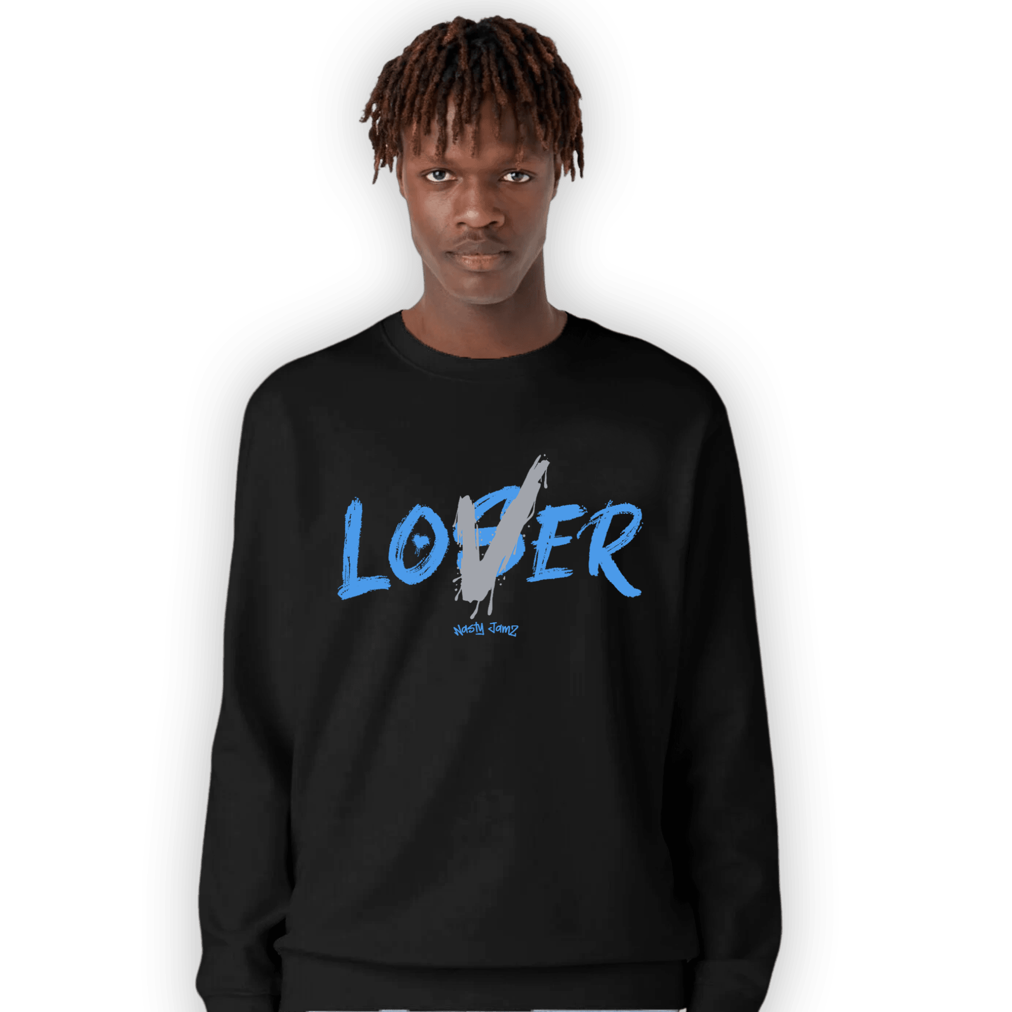 University Blue 5s Sweatshirt Match Loser Lover - NastyJamz