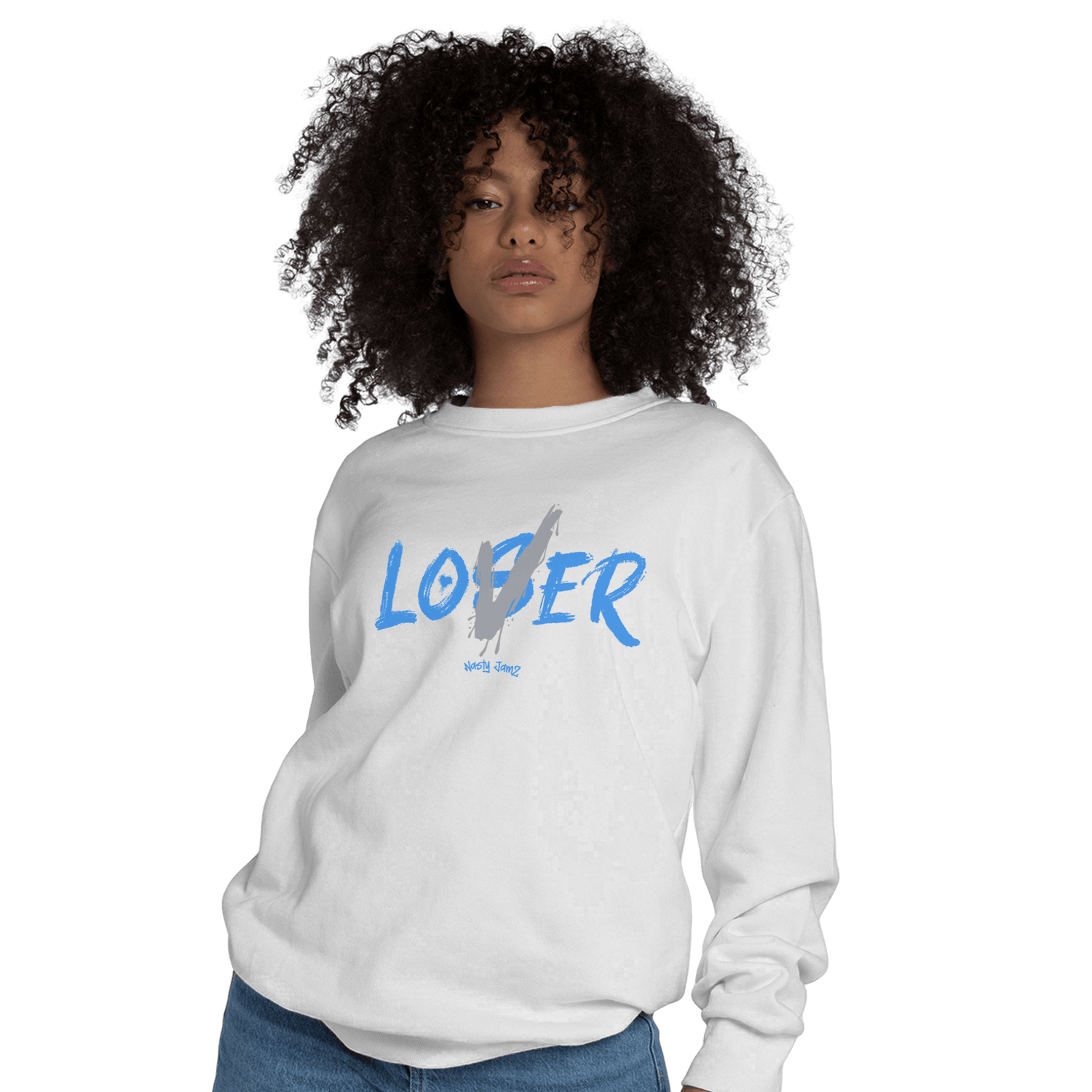 University Blue 5s Sweatshirt Match Loser Lover - NastyJamz