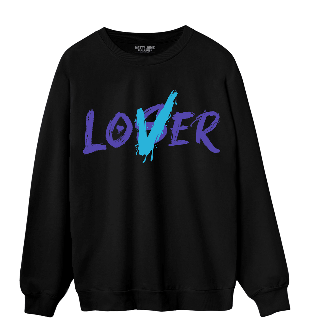 Aqua 6s Sweatshirt Match Loser Lover - NastyJamz
