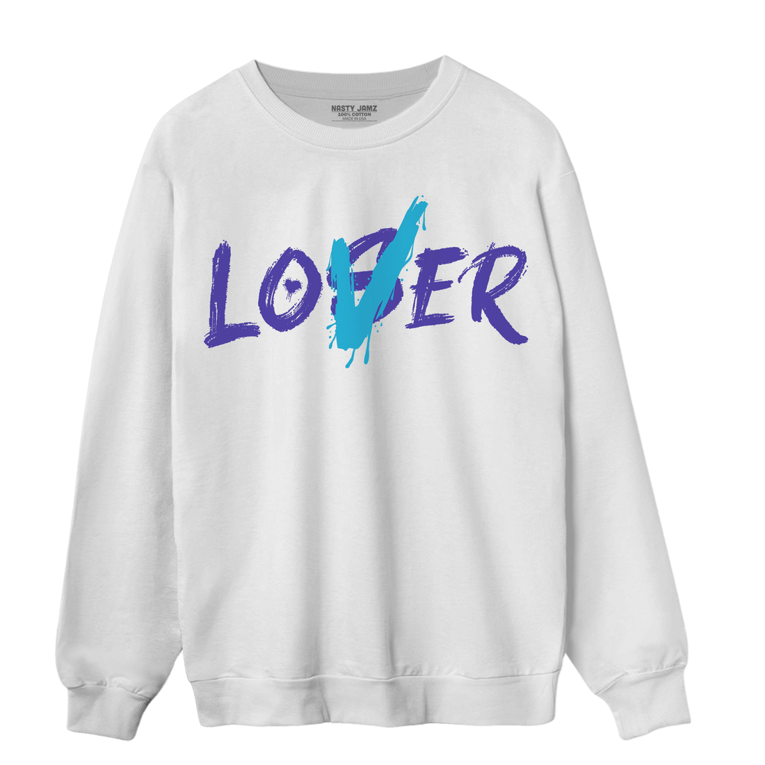 Aqua 6s Sweatshirt Match Loser Lover - NastyJamz