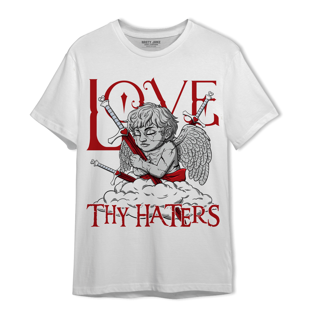 Cherry 11s T Shirt Match Love Thy Haters Angel - NastyJamz