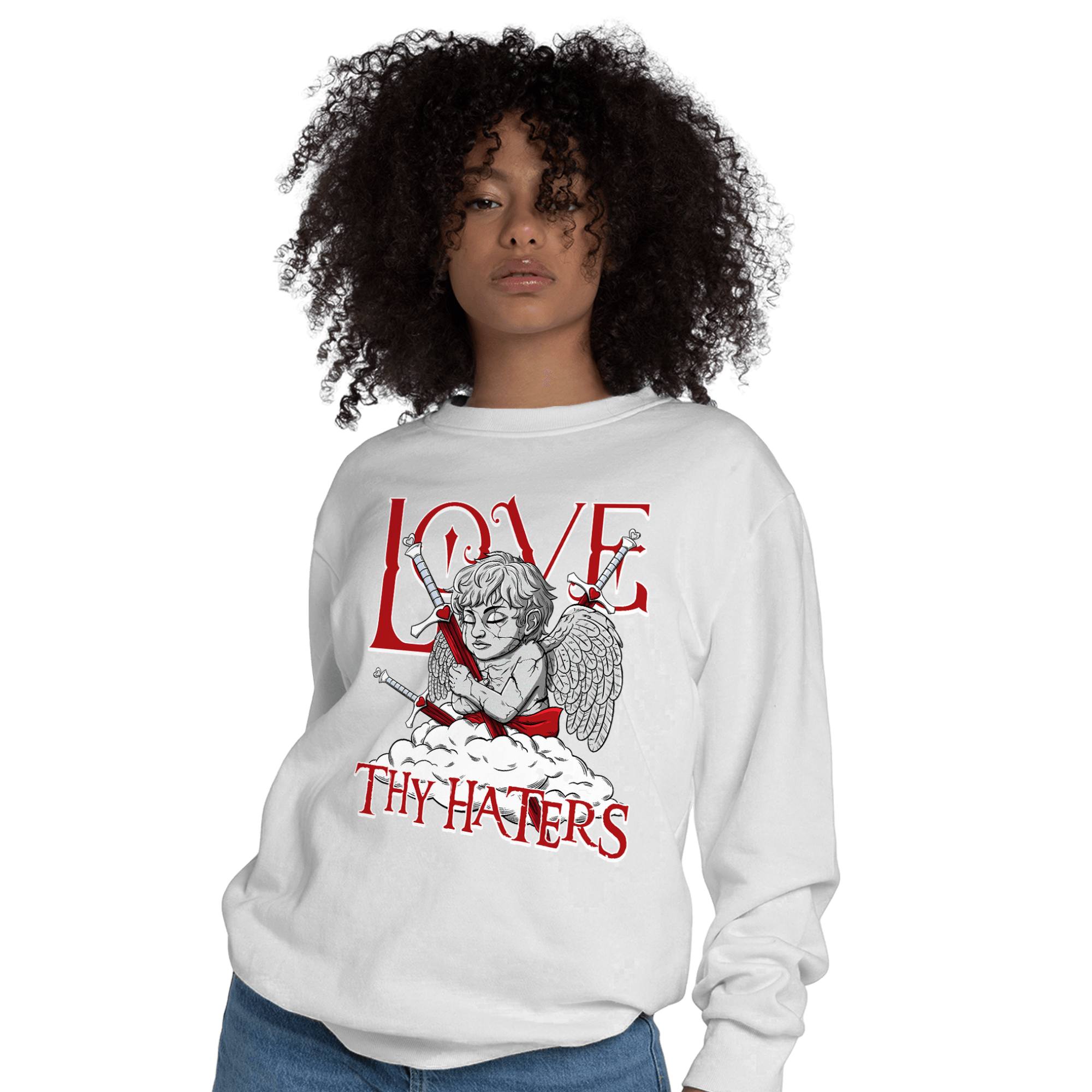 Cherry 11s Sweatshirt Match Love Thy Haters Angel - NastyJamz
