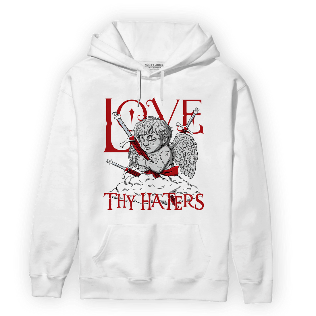 Cherry 11s Hoodie Match Love Thy Haters Angel - NastyJamz