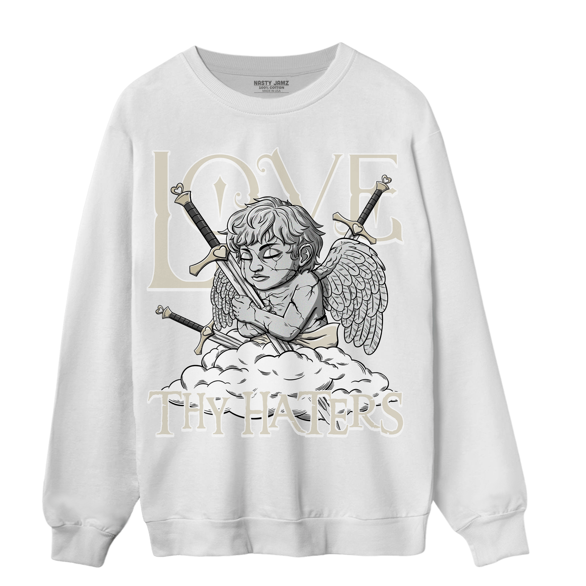 Gratitude 11s Sweatshirt Match Love Thy Haters Angel - NastyJamz