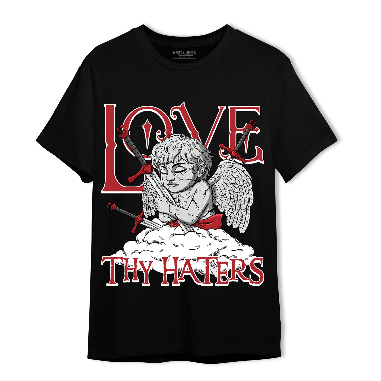 Cherry 12s T Shirt Match Love Thy Haters Angel - NastyJamz