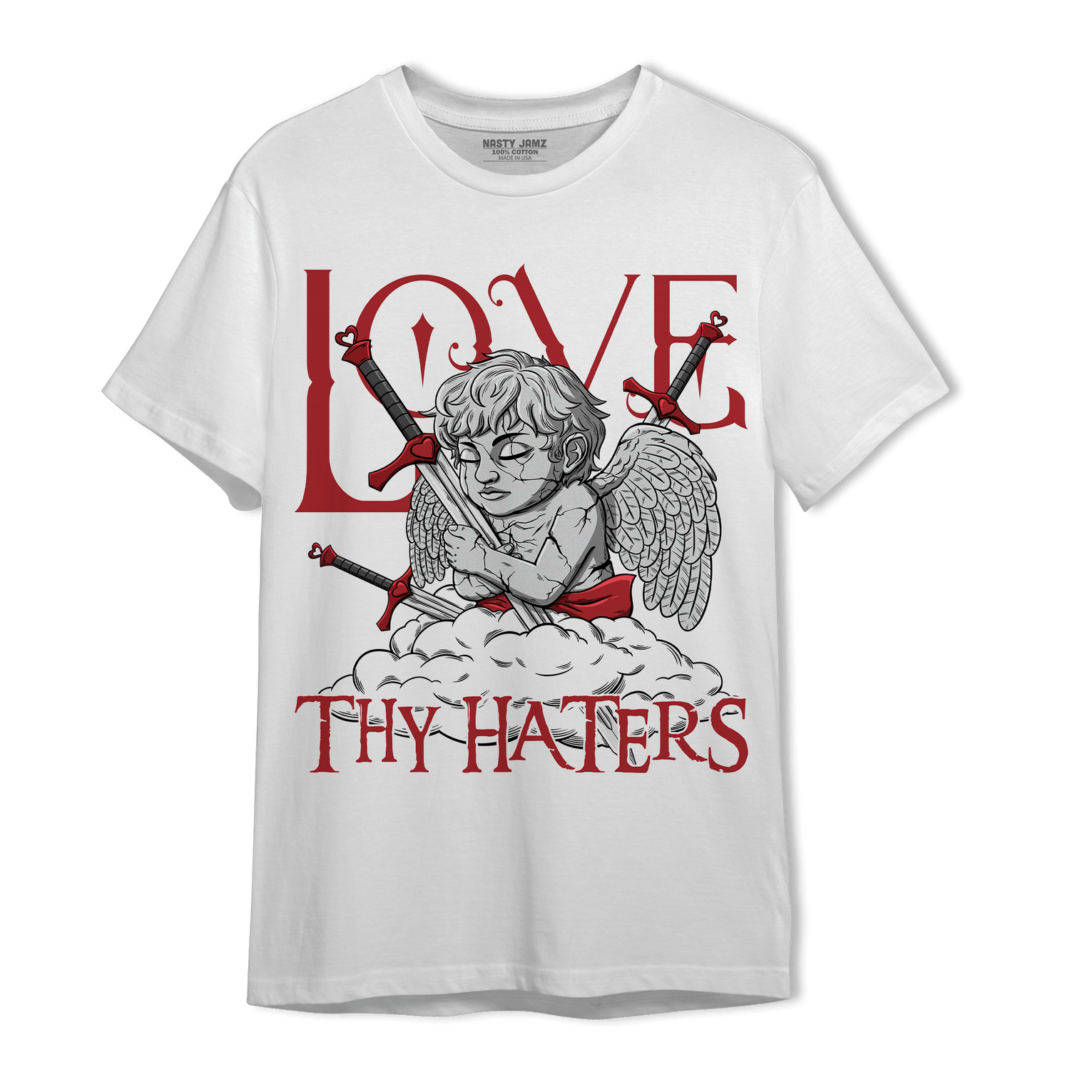 Cherry 12s T Shirt Match Love Thy Haters Angel - NastyJamz
