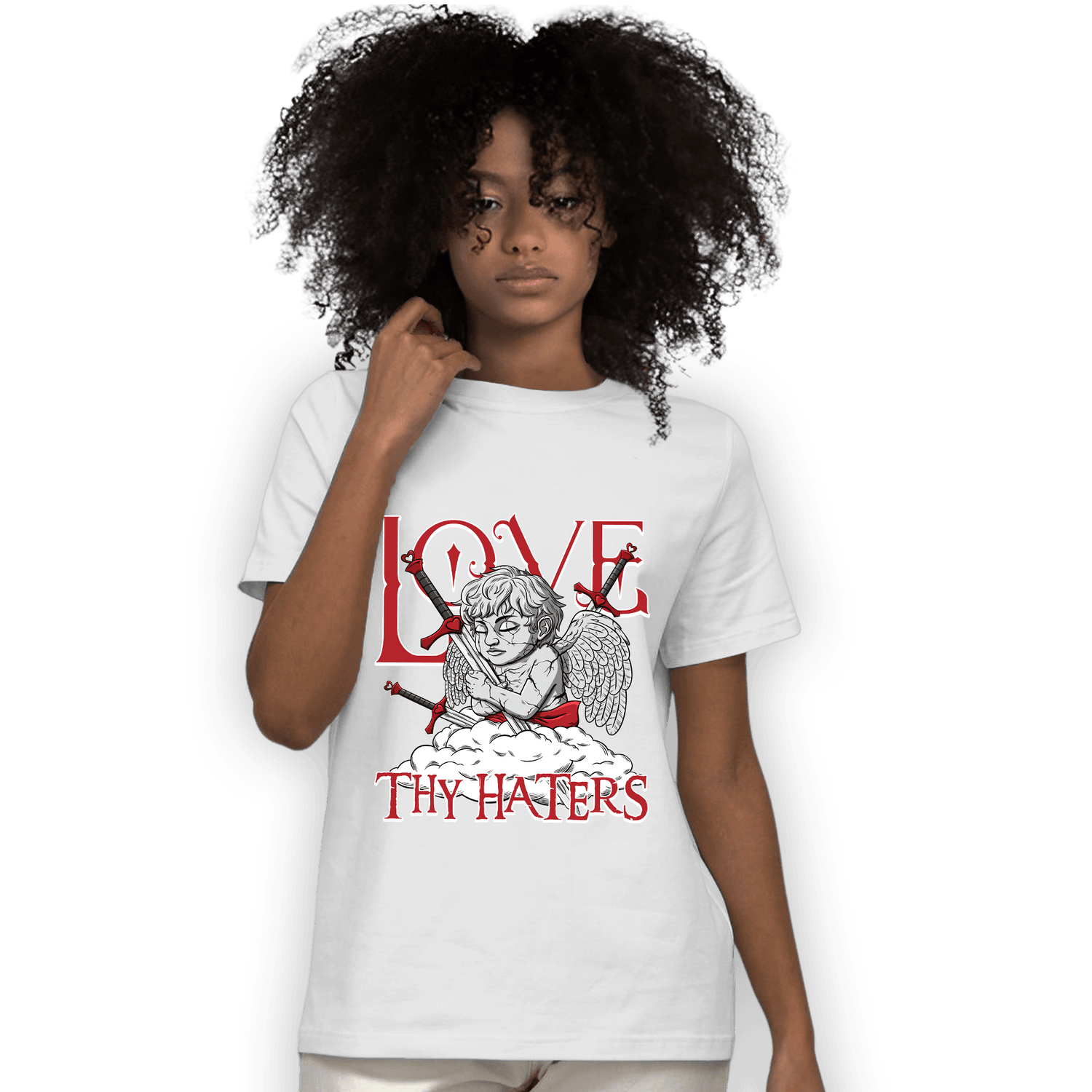 Cherry 12s T Shirt Match Love Thy Haters Angel - NastyJamz