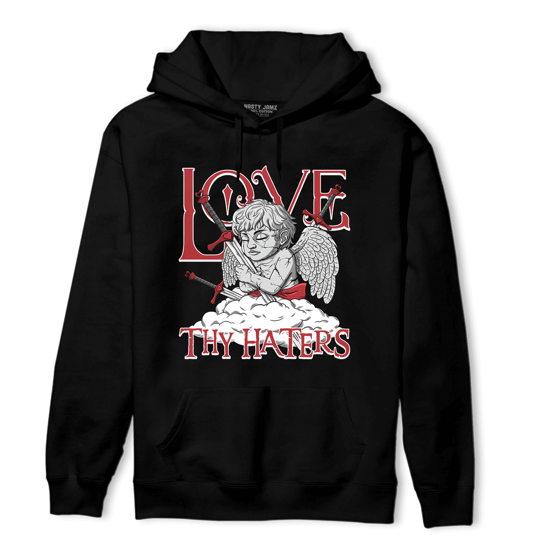 Cherry 12s Hoodie Match Love Thy Haters Angel - NastyJamz