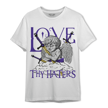 Field Purple 12s T Shirt Match Love Thy Haters Angel - NastyJamz