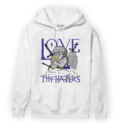Field Purple 12s Hoodie Match Love Thy Haters Angel - NastyJamz