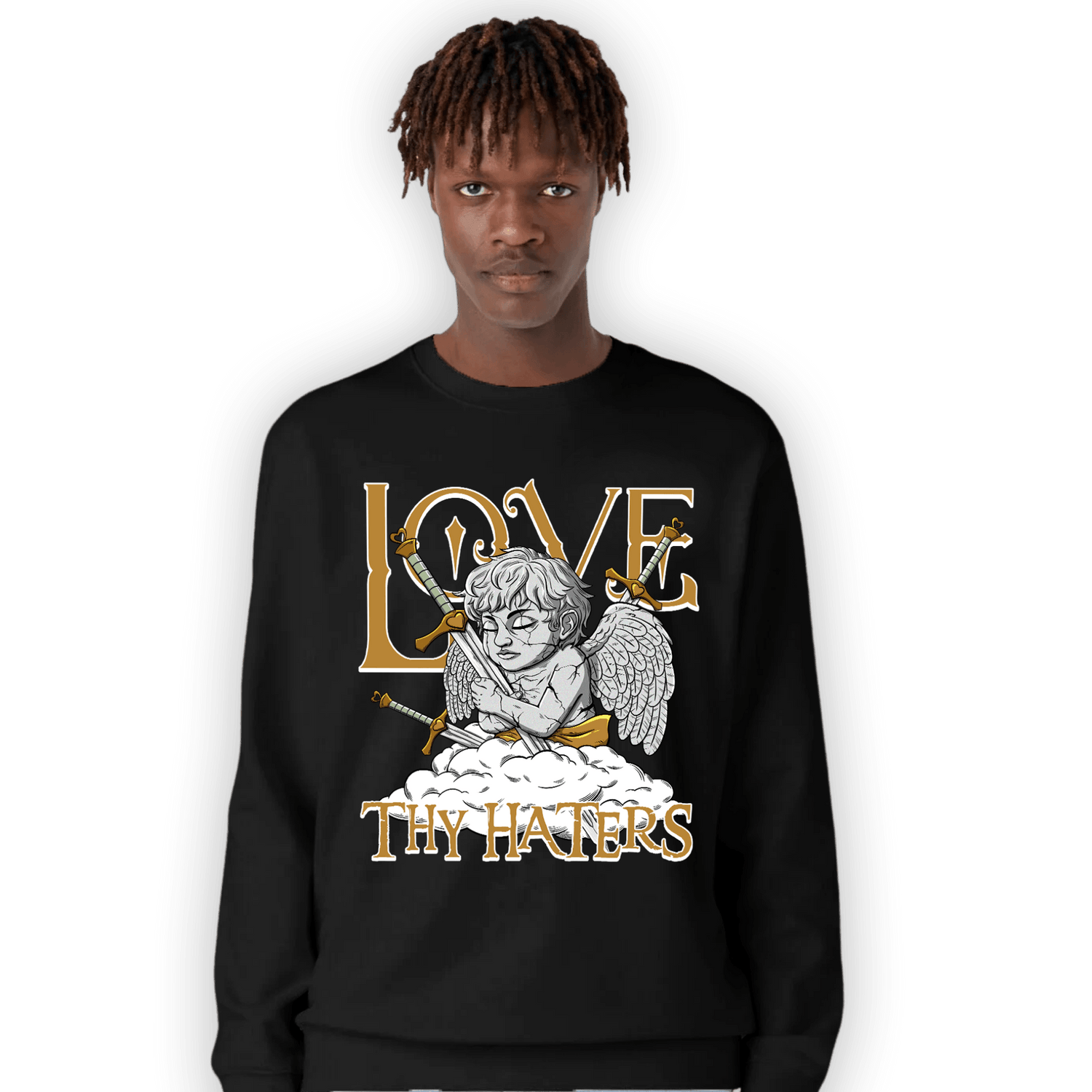 Wheat 13s Sweatshirt Match Love Thy Haters Angel - NastyJamz