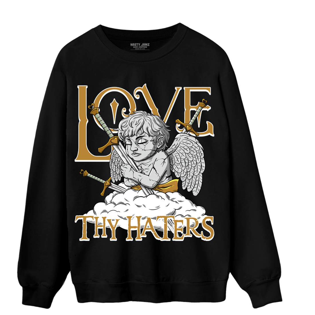 Wheat 13s Sweatshirt Match Love Thy Haters Angel - NastyJamz