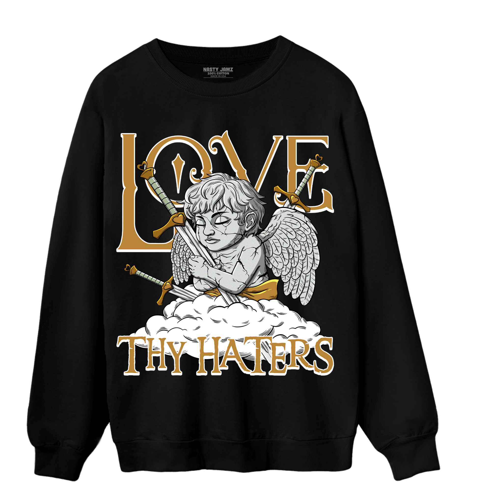 Wheat 13s Sweatshirt Match Love Thy Haters Angel - NastyJamz