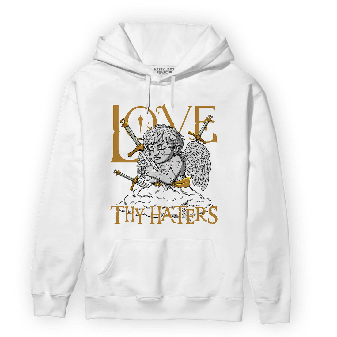 Wheat 13s Hoodie Match Love Thy Haters Angel - NastyJamz