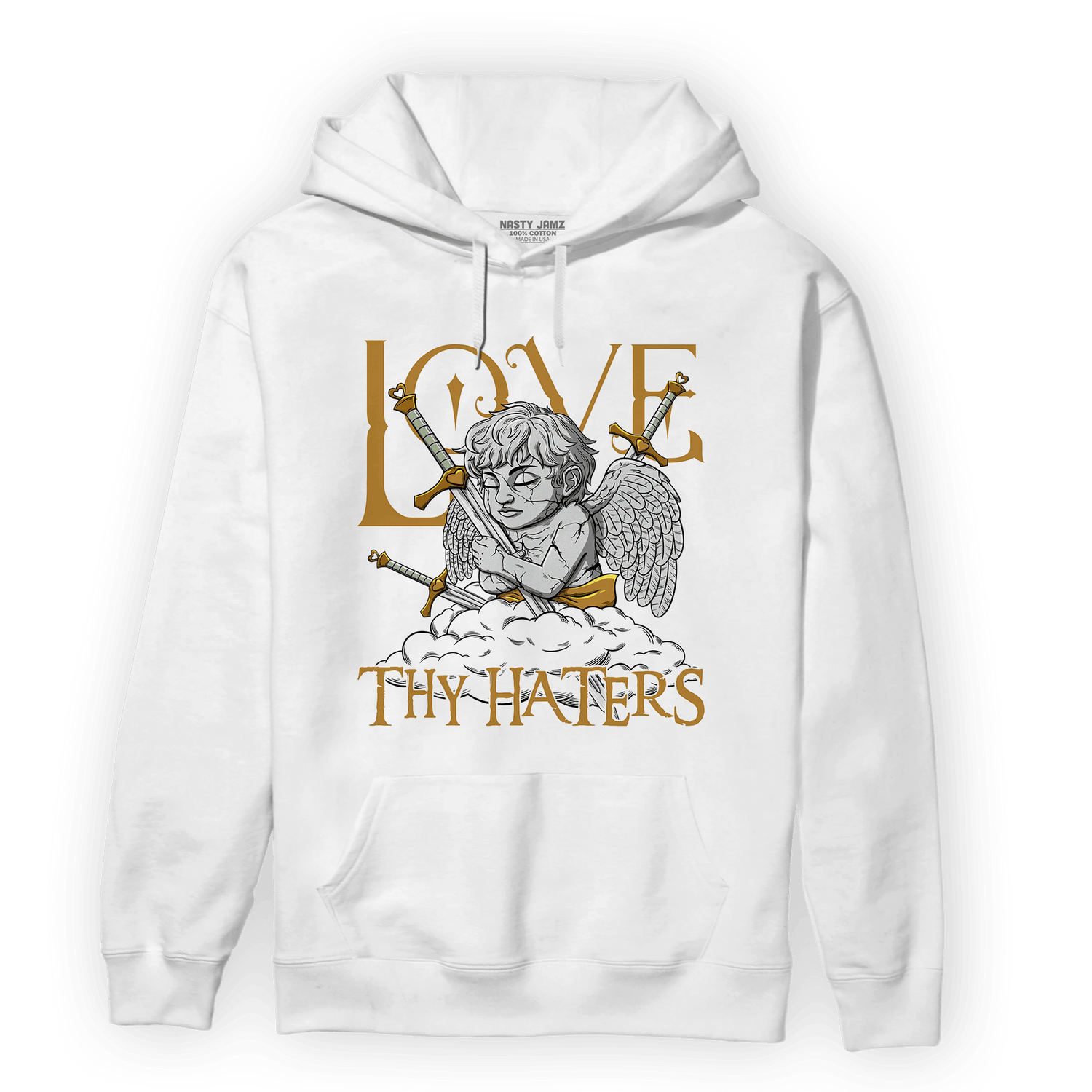 Wheat 13s Hoodie Match Love Thy Haters Angel - NastyJamz