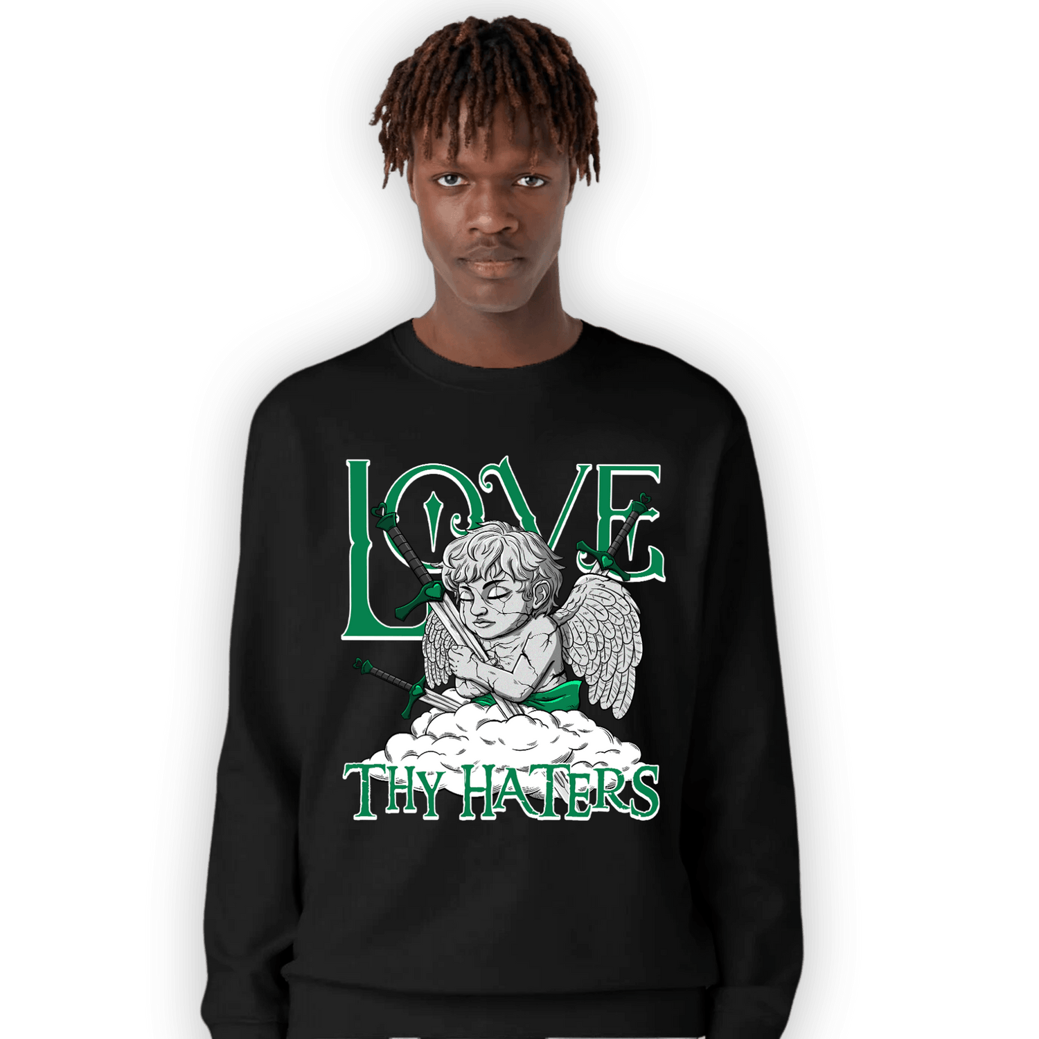 Celtic Lucky Green 1s Sweatshirt Match Love Thy Haters Angel - NastyJamz
