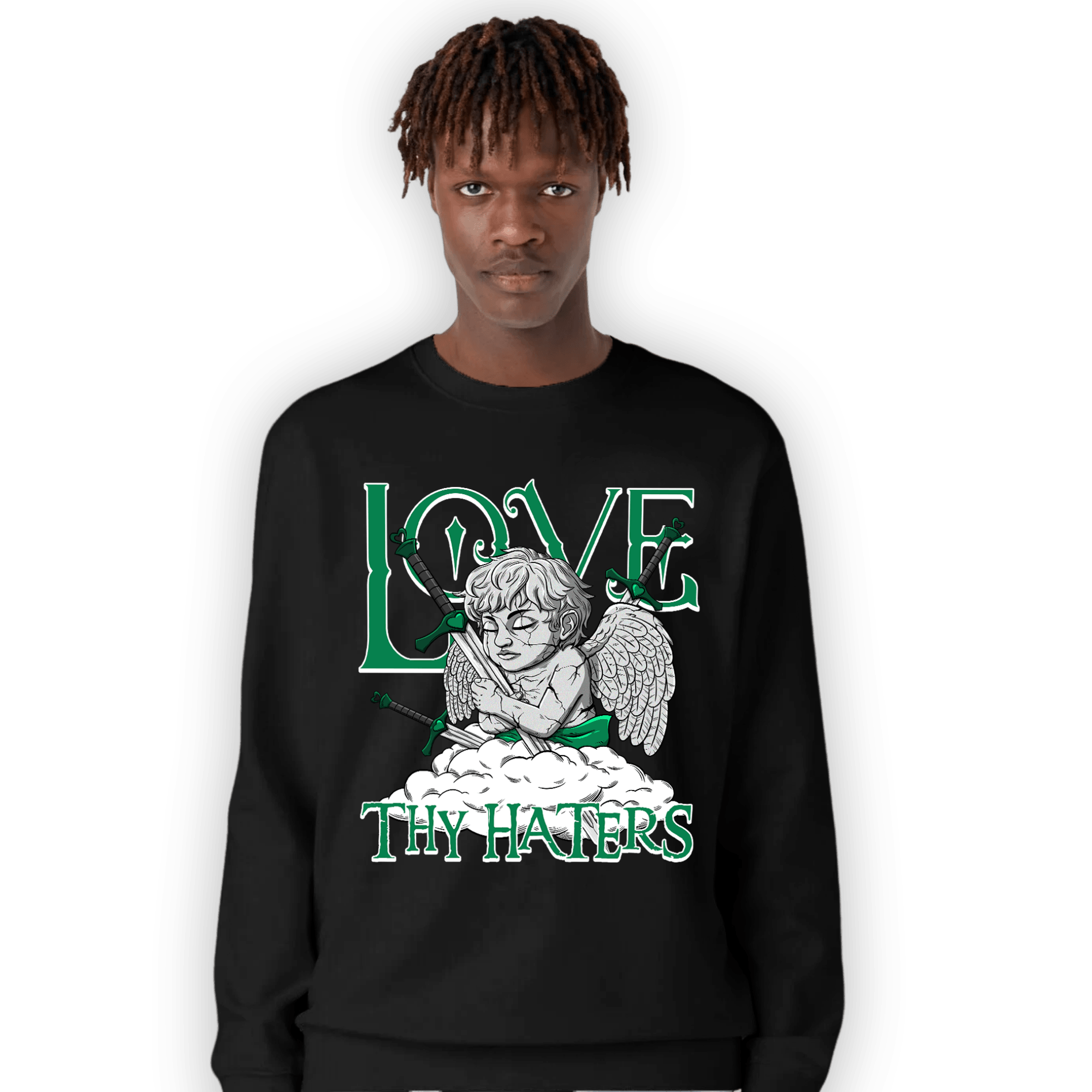 Celtic Lucky Green 1s Sweatshirt Match Love Thy Haters Angel - NastyJamz