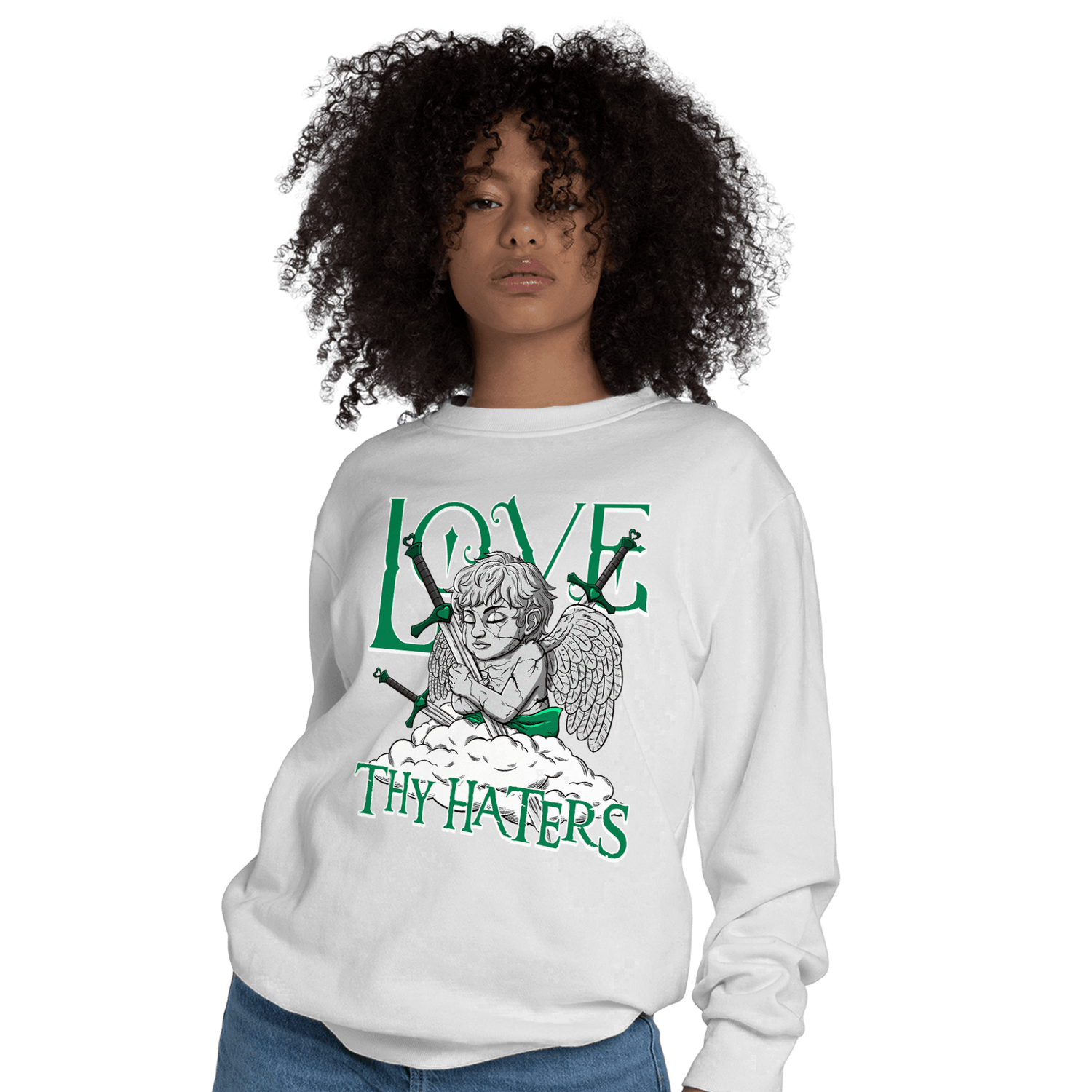 Celtic Lucky Green 1s Sweatshirt Match Love Thy Haters Angel - NastyJamz