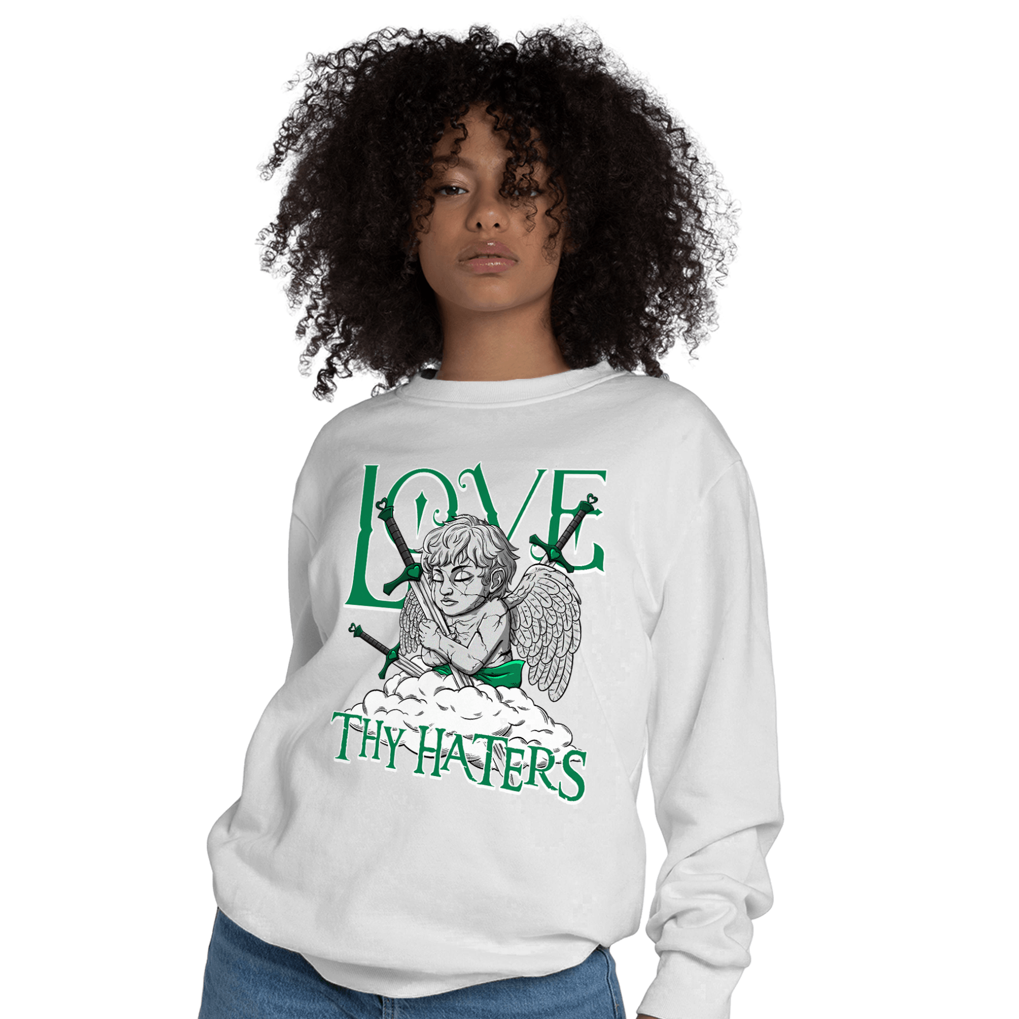 Celtic Lucky Green 1s Sweatshirt Match Love Thy Haters Angel - NastyJamz