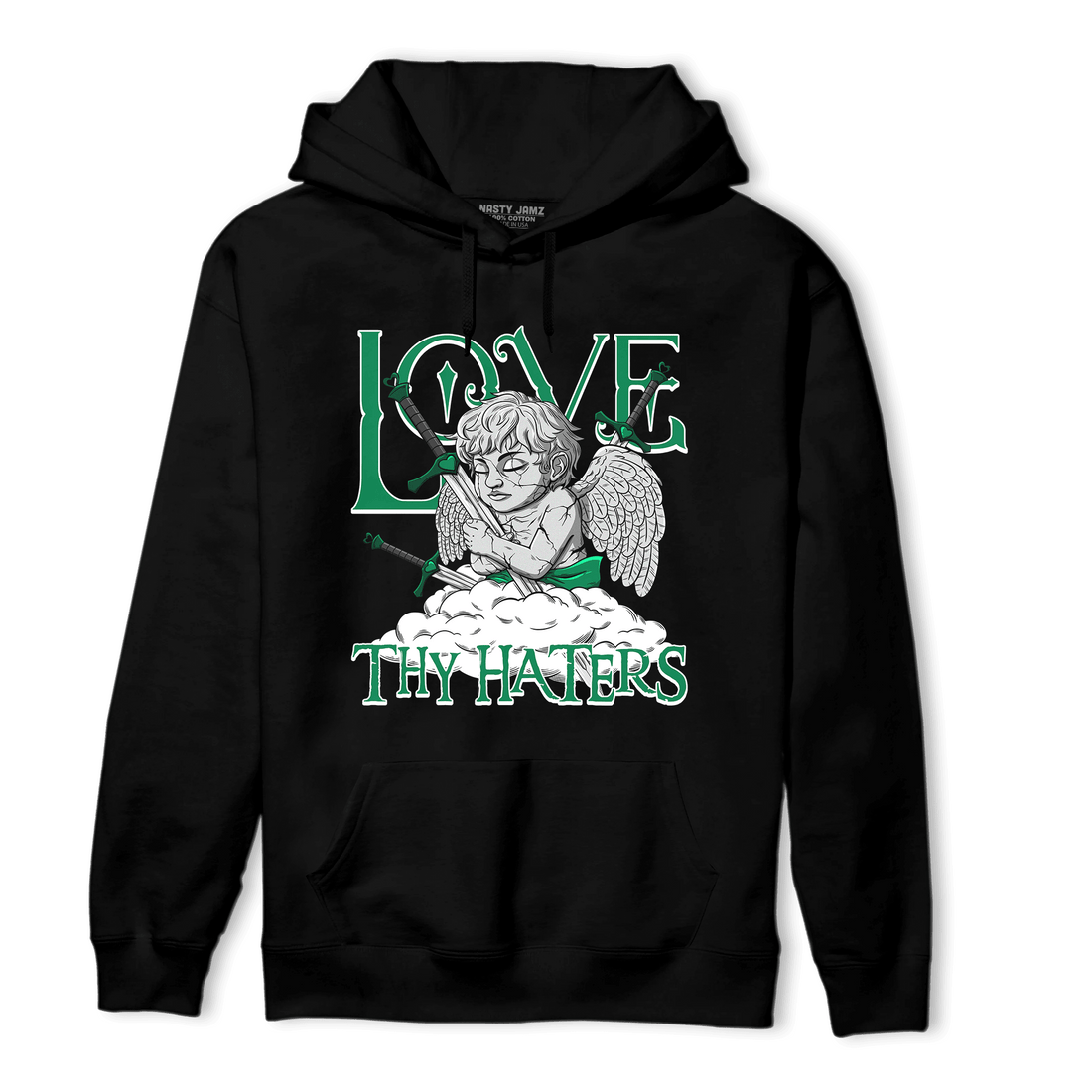 Celtic Lucky Green 1s Hoodie Match Love Thy Haters Angel - NastyJamz
