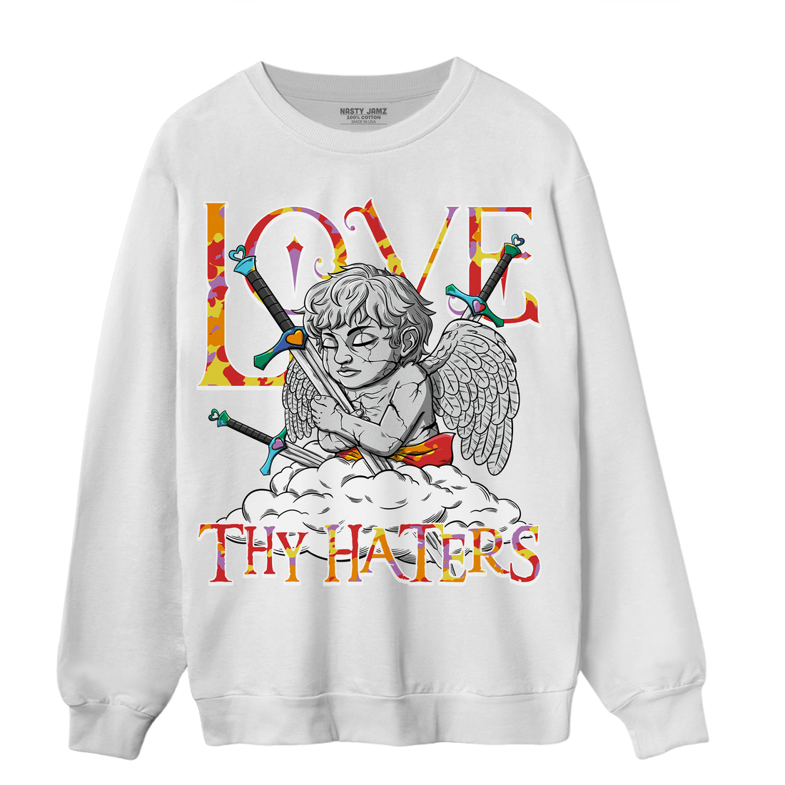 Mid GS Six Championships 1s Sweatshirt Match Love Thy Haters Angel - NastyJamz