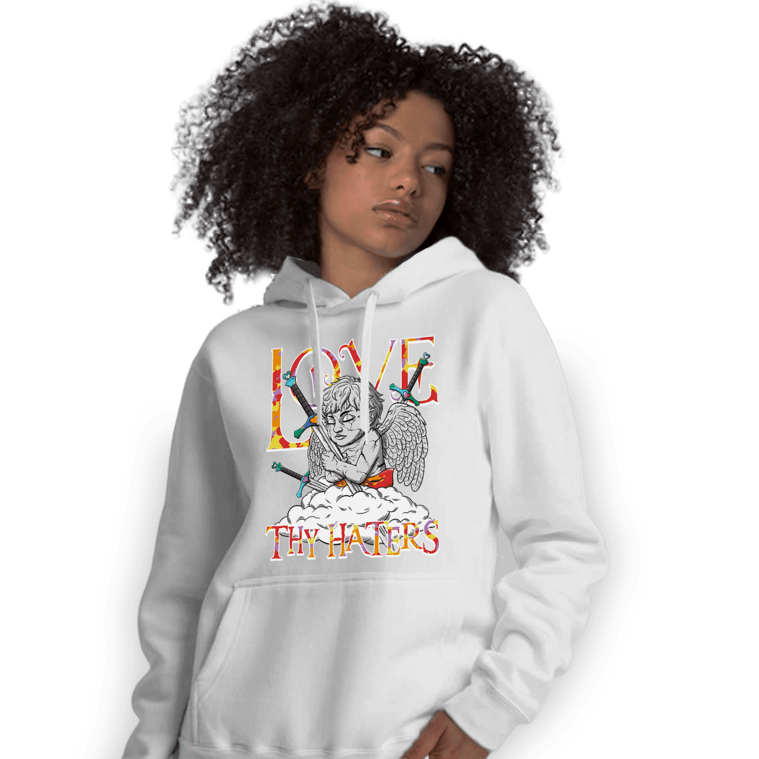 Mid GS Six Championships 1s Hoodie Match Love Thy Haters Angel - NastyJamz