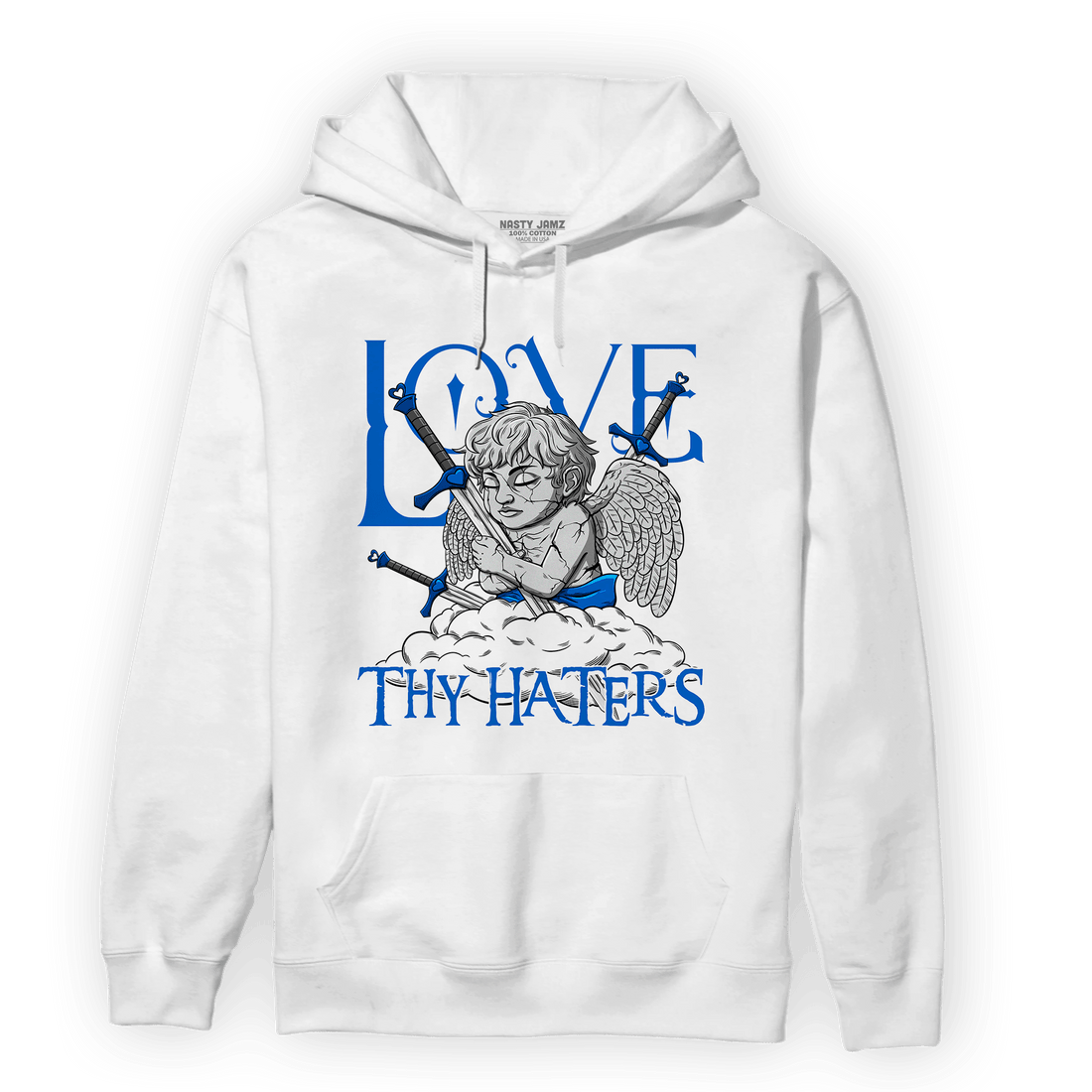 Royal Reimagined 1s Hoodie Match Love Thy Haters Angel - NastyJamz