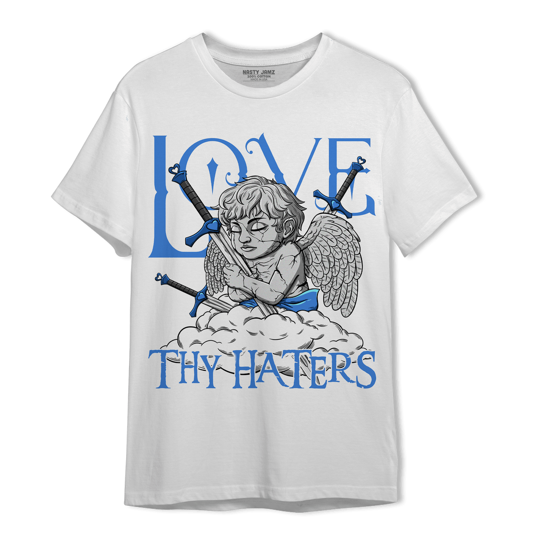 University Blue Toe 1s T Shirt Match Love Thy Haters Angel - NastyJamz