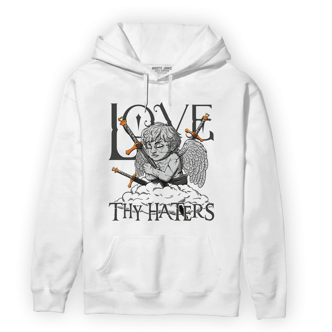 Fear Pack 3s Hoodie Match Love Thy Haters Angel - NastyJamz