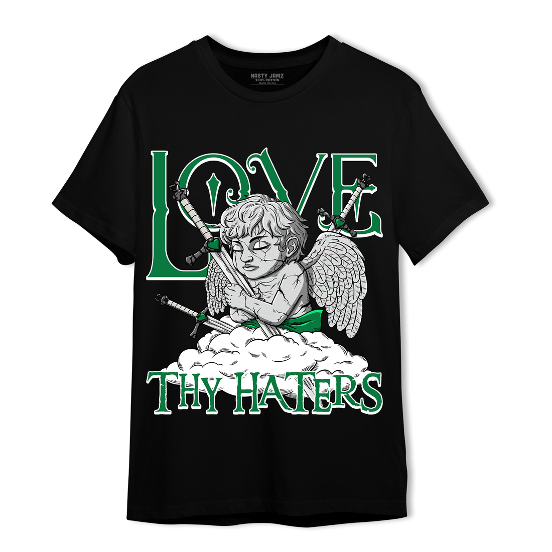 Lucky Green 3s T Shirt Match Love Thy Haters Angel - NastyJamz
