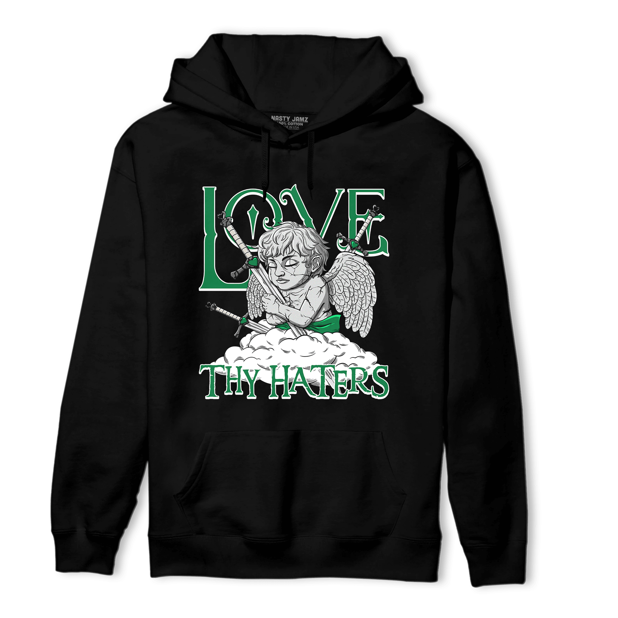 Lucky Green 3s Hoodie Match Love Thy Haters Angel - NastyJamz