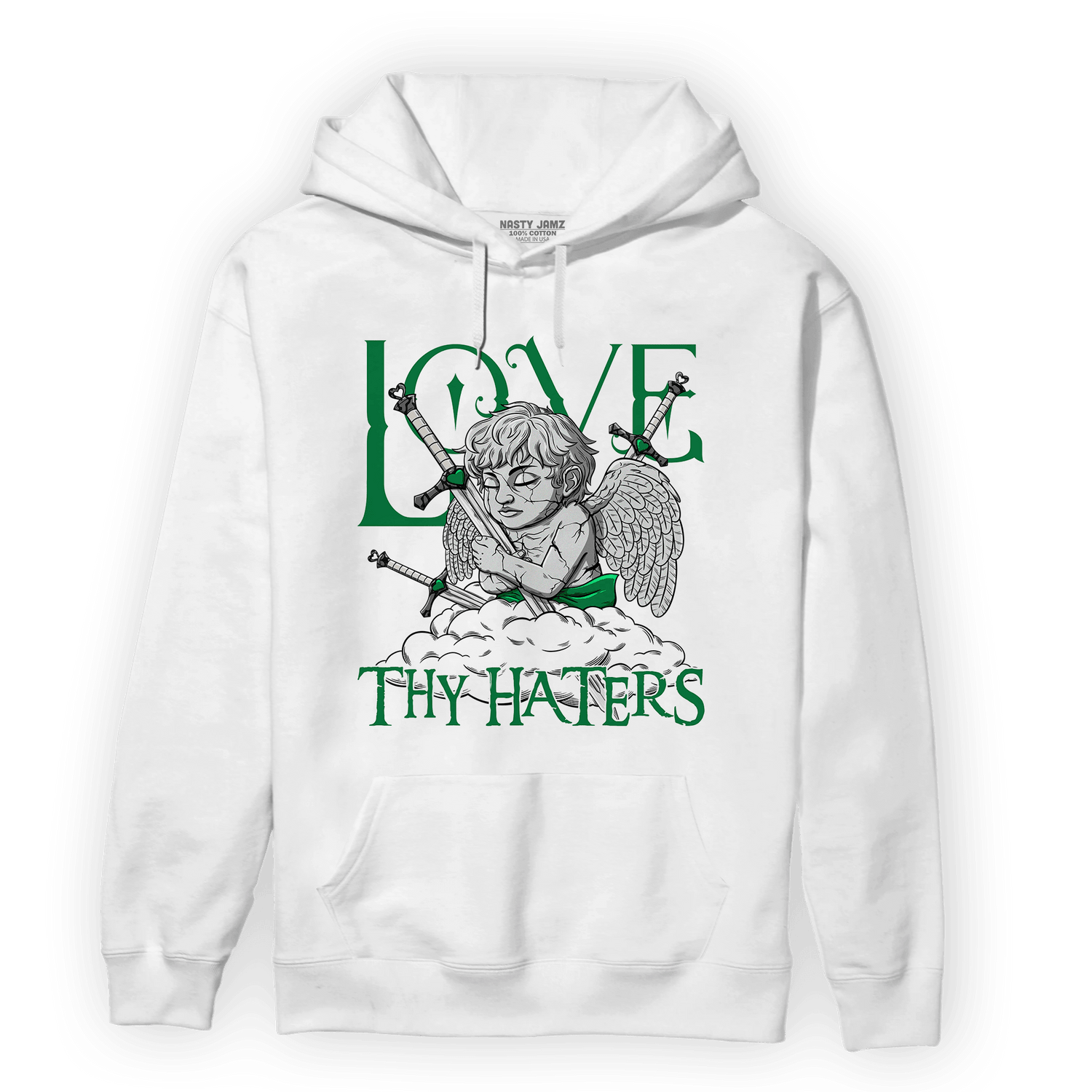 Lucky Green 3s Hoodie Match Love Thy Haters Angel - NastyJamz