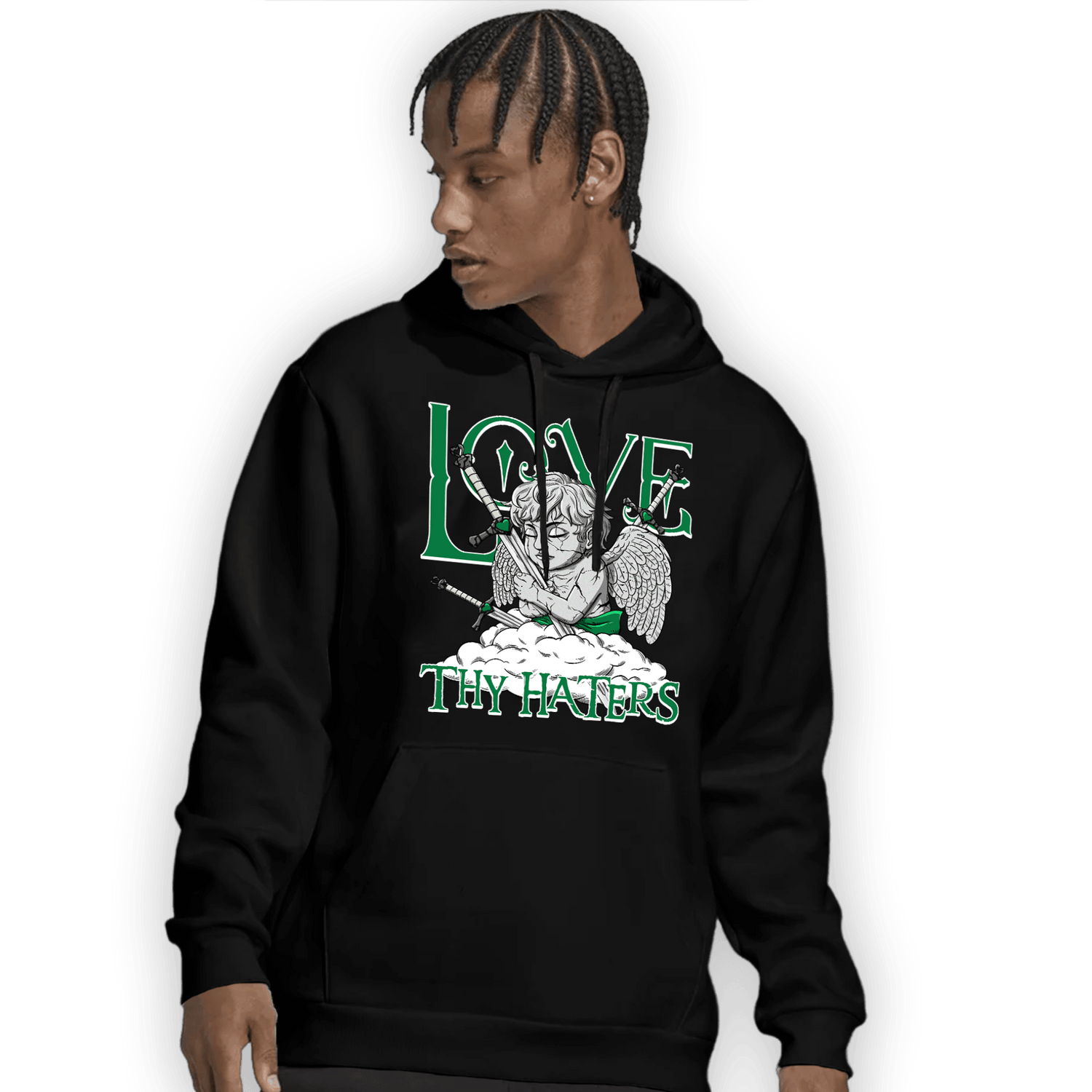 Lucky Green 3s Hoodie Match Love Thy Haters Angel - NastyJamz