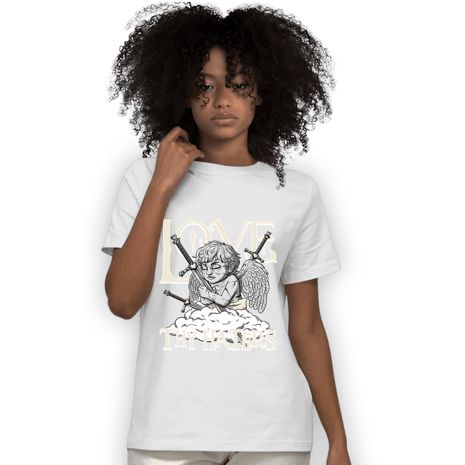 Off Noir 3s T Shirt Match Love Thy Haters Angel - NastyJamz