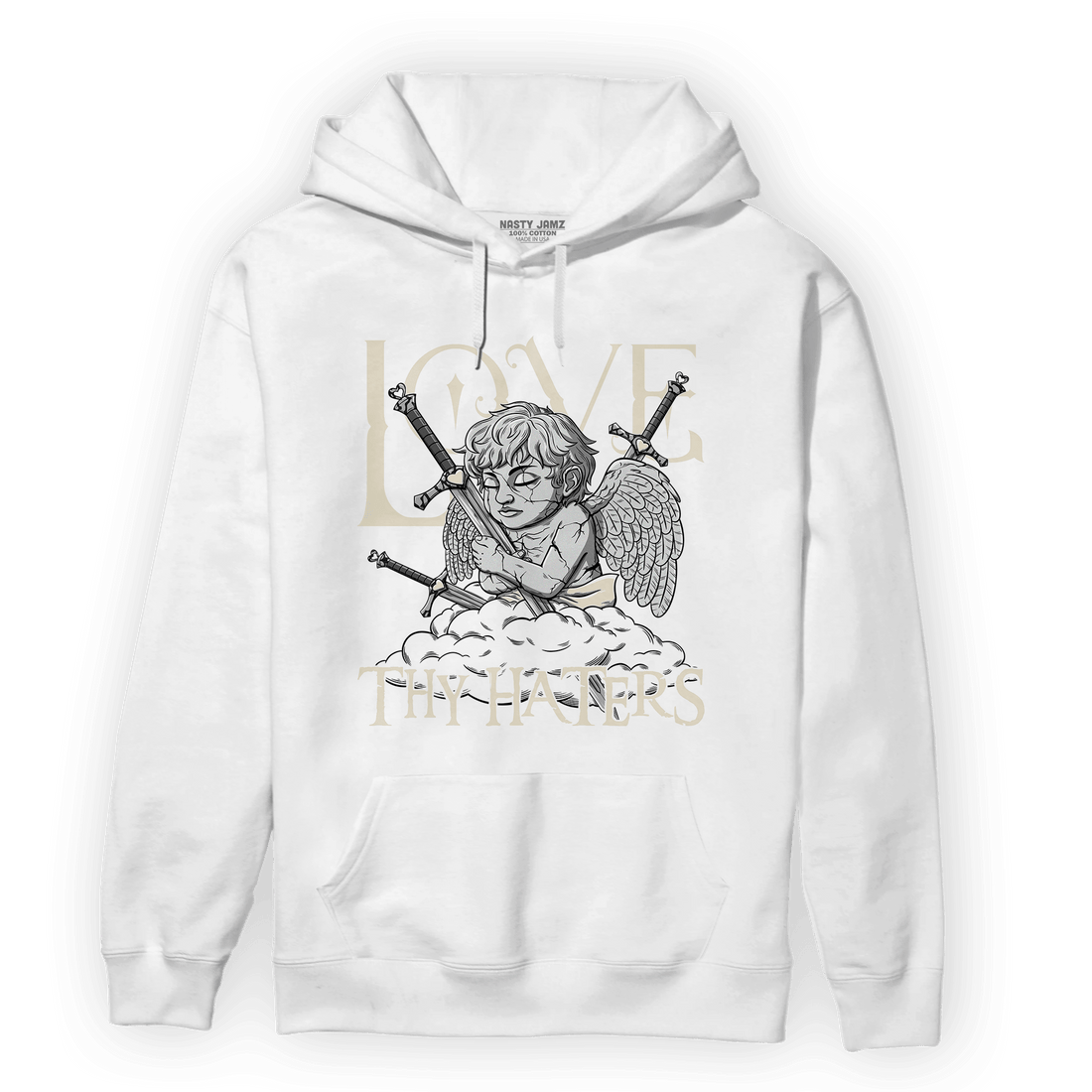 Off Noir 3s Hoodie Match Love Thy Haters Angel - NastyJamz
