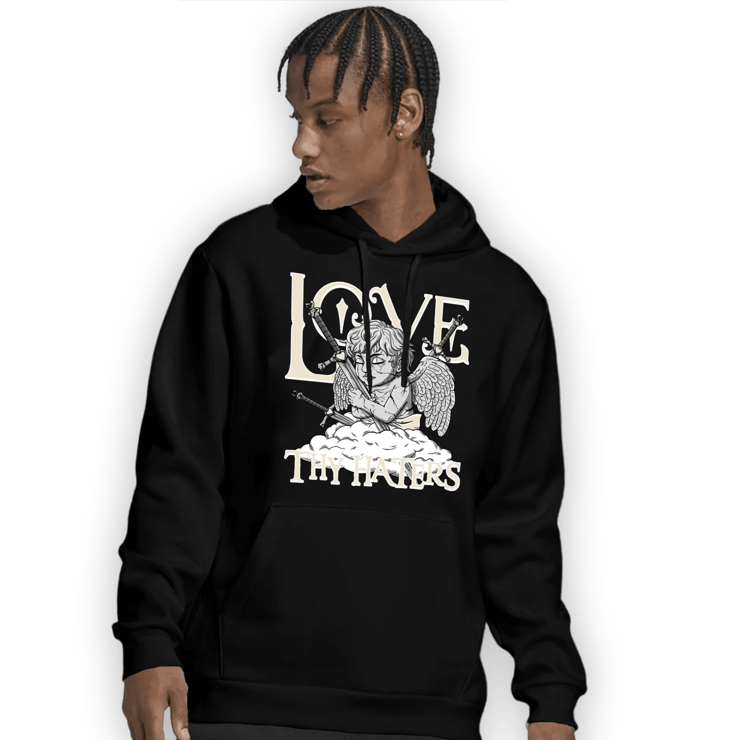 Off Noir 3s Hoodie Match Love Thy Haters Angel - NastyJamz