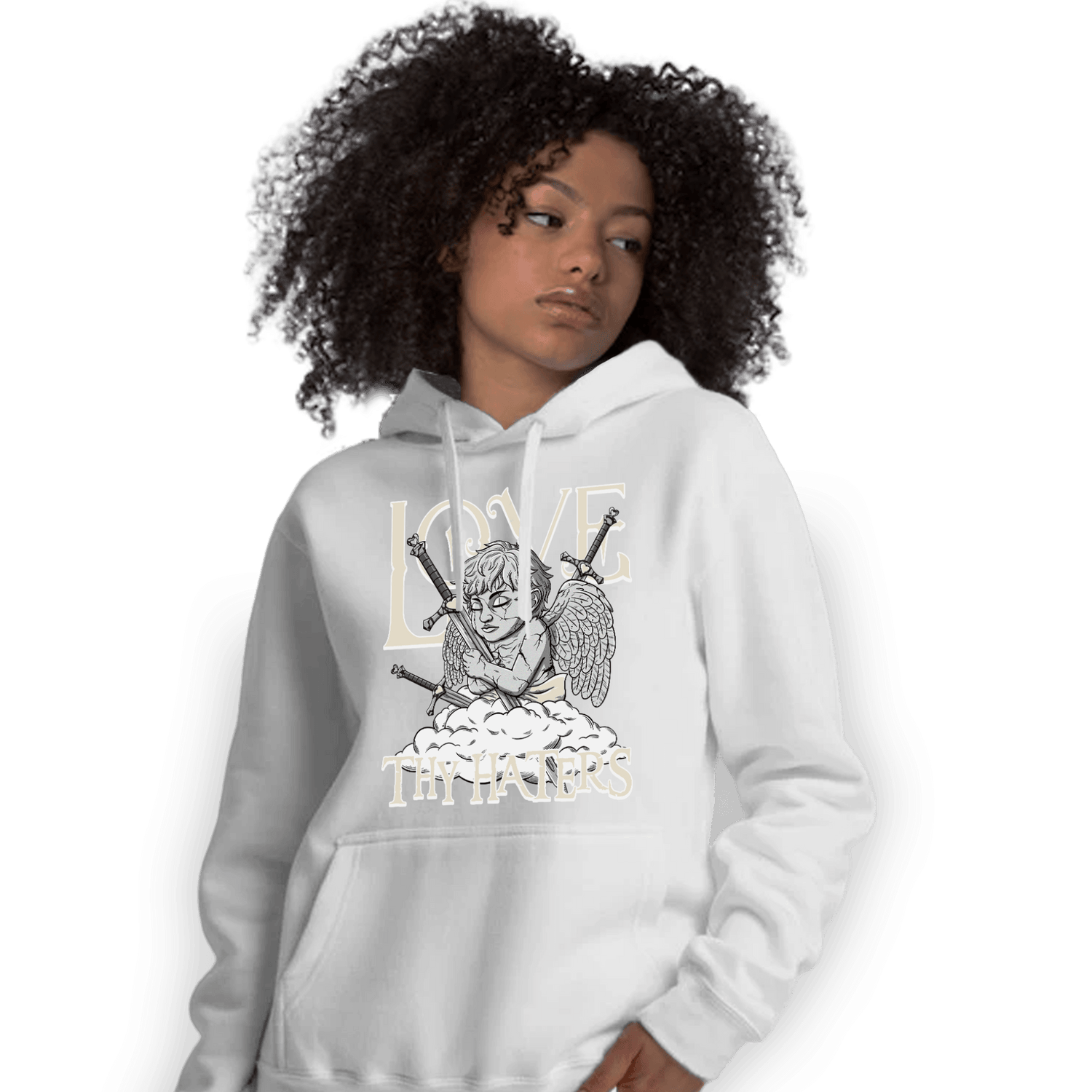 Off Noir 3s Hoodie Match Love Thy Haters Angel - NastyJamz