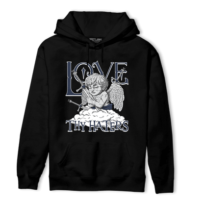 White Navy 3s Hoodie Match Love Thy Haters Angel - NastyJamz