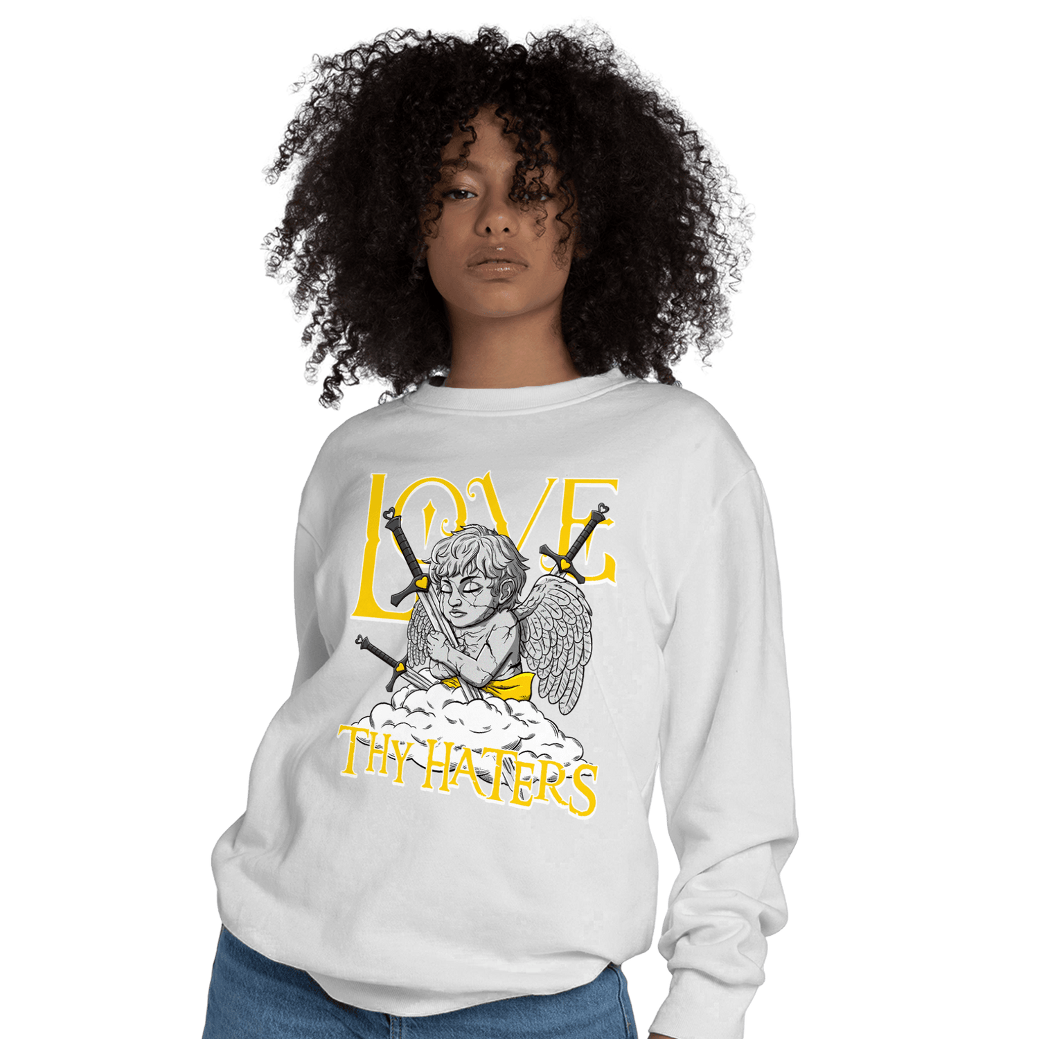 Thunder 4s Sweatshirt Match Love Thy Haters Angel - NastyJamz