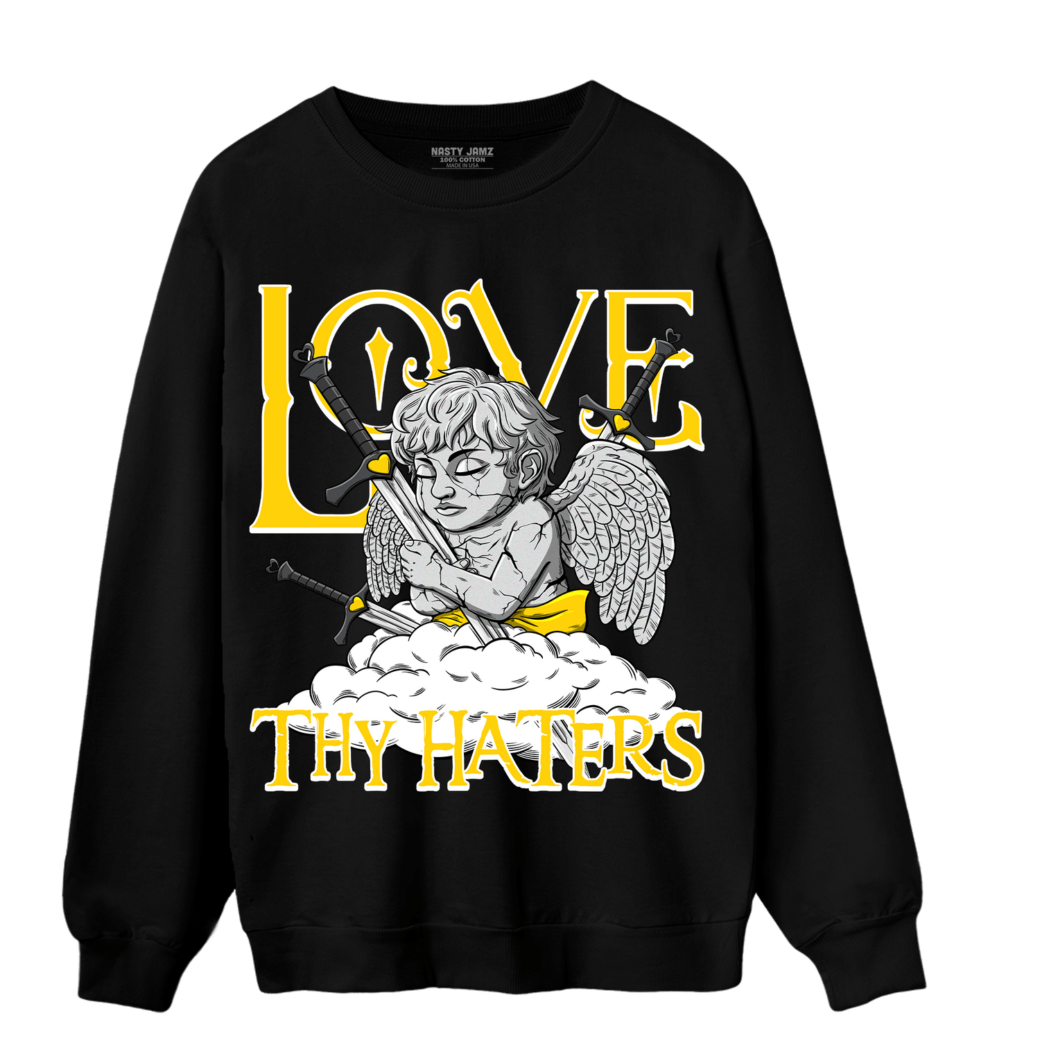Thunder 4s Sweatshirt Match Love Thy Haters Angel - NastyJamz