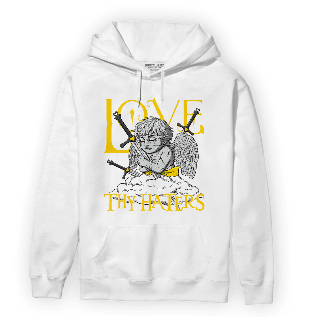 Thunder 4s Hoodie Match Love Thy Haters Angel - NastyJamz