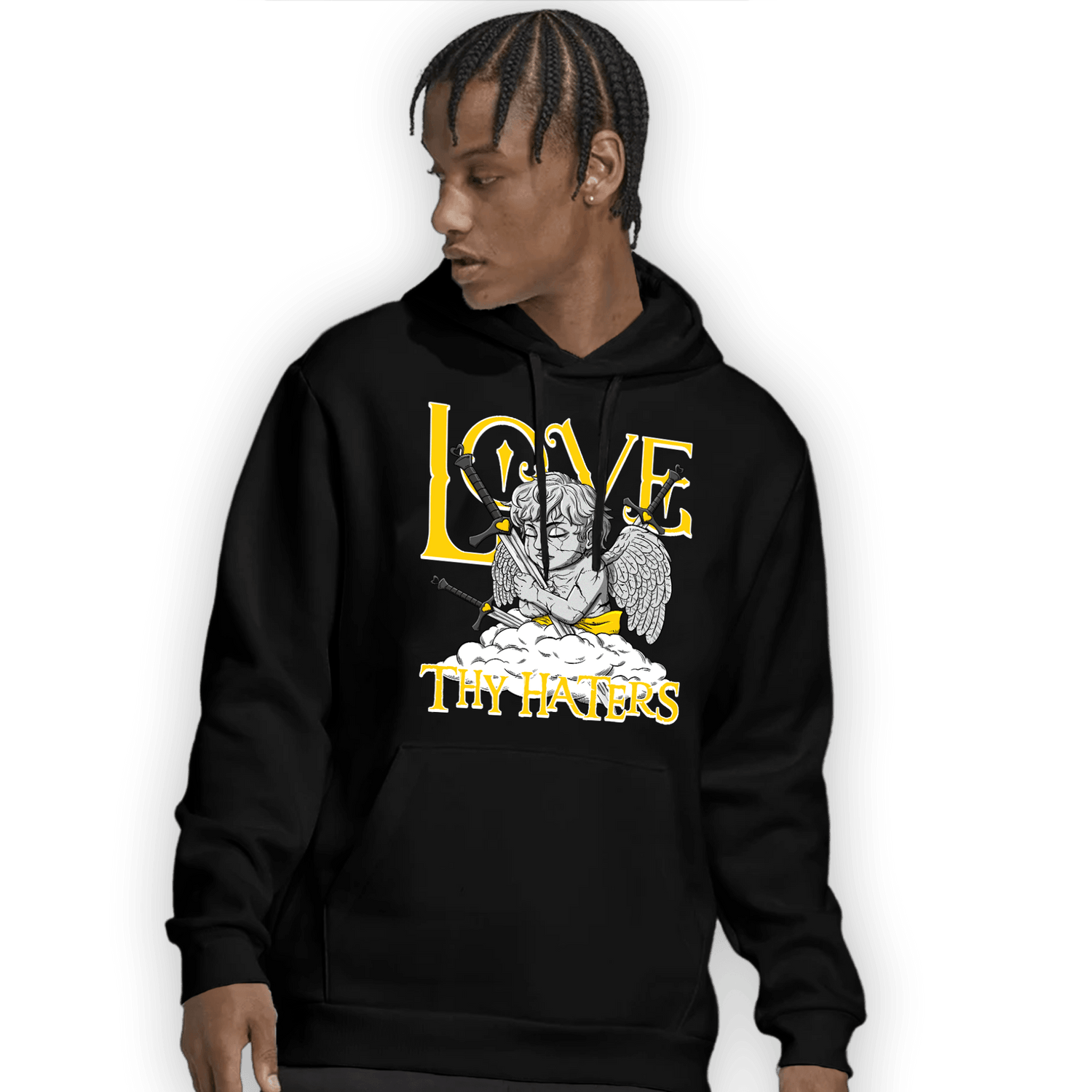 Thunder 4s Hoodie Match Love Thy Haters Angel - NastyJamz