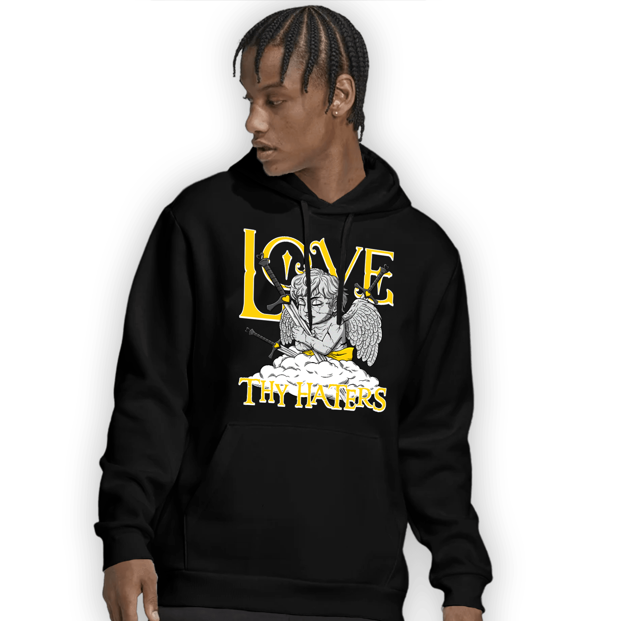 Thunder 4s Hoodie Match Love Thy Haters Angel - NastyJamz