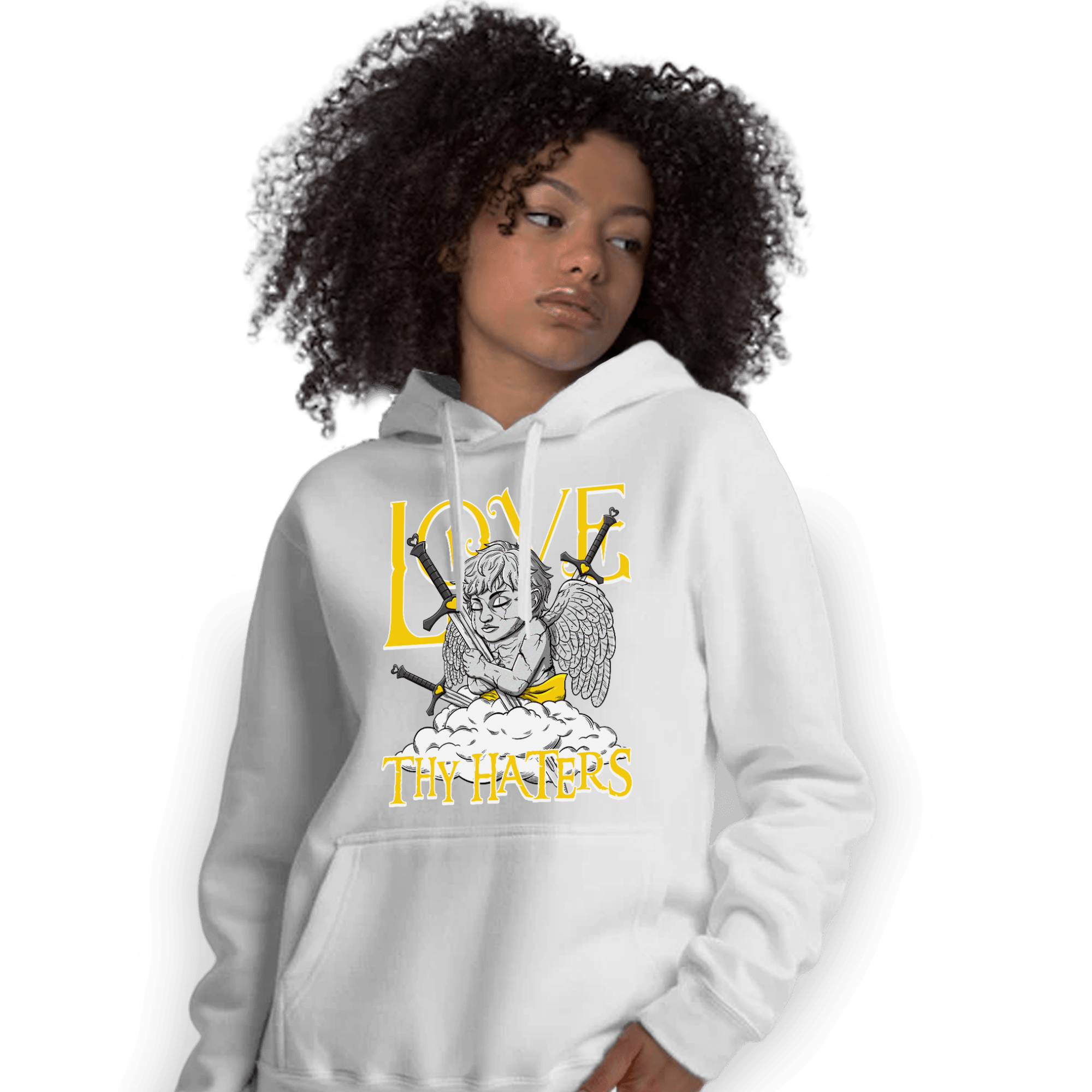 Thunder 4s Hoodie Match Love Thy Haters Angel - NastyJamz